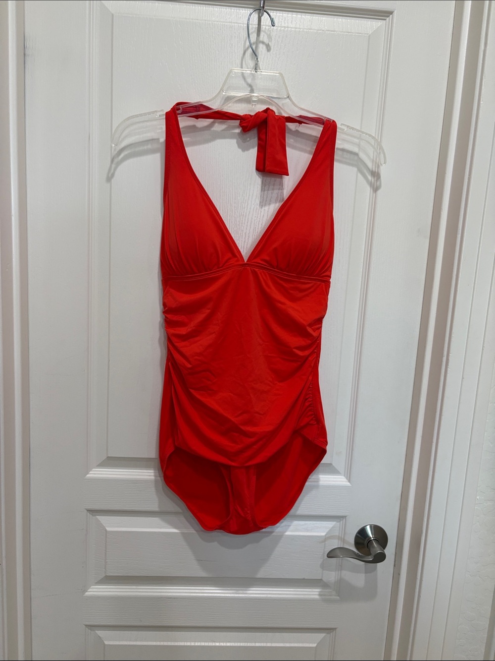 Tommy Bahama Red‎ V-Neck Halter One-Piece Swimwear size 16 orange